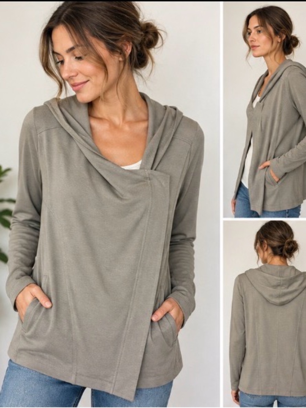Helmut Lang Asymmetrical Hooded Draped Jacket – Size M